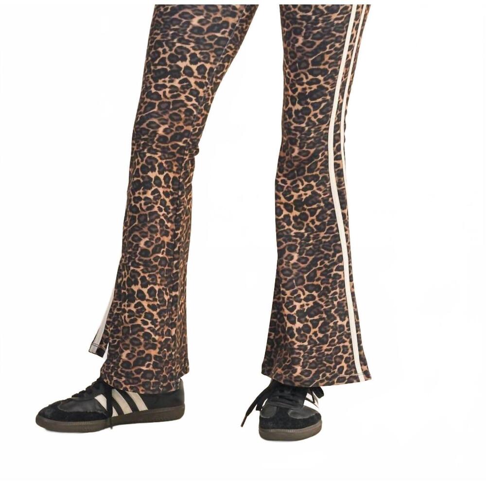 NEW KIMBERLY C high waist with side stripe flare pants in leopard